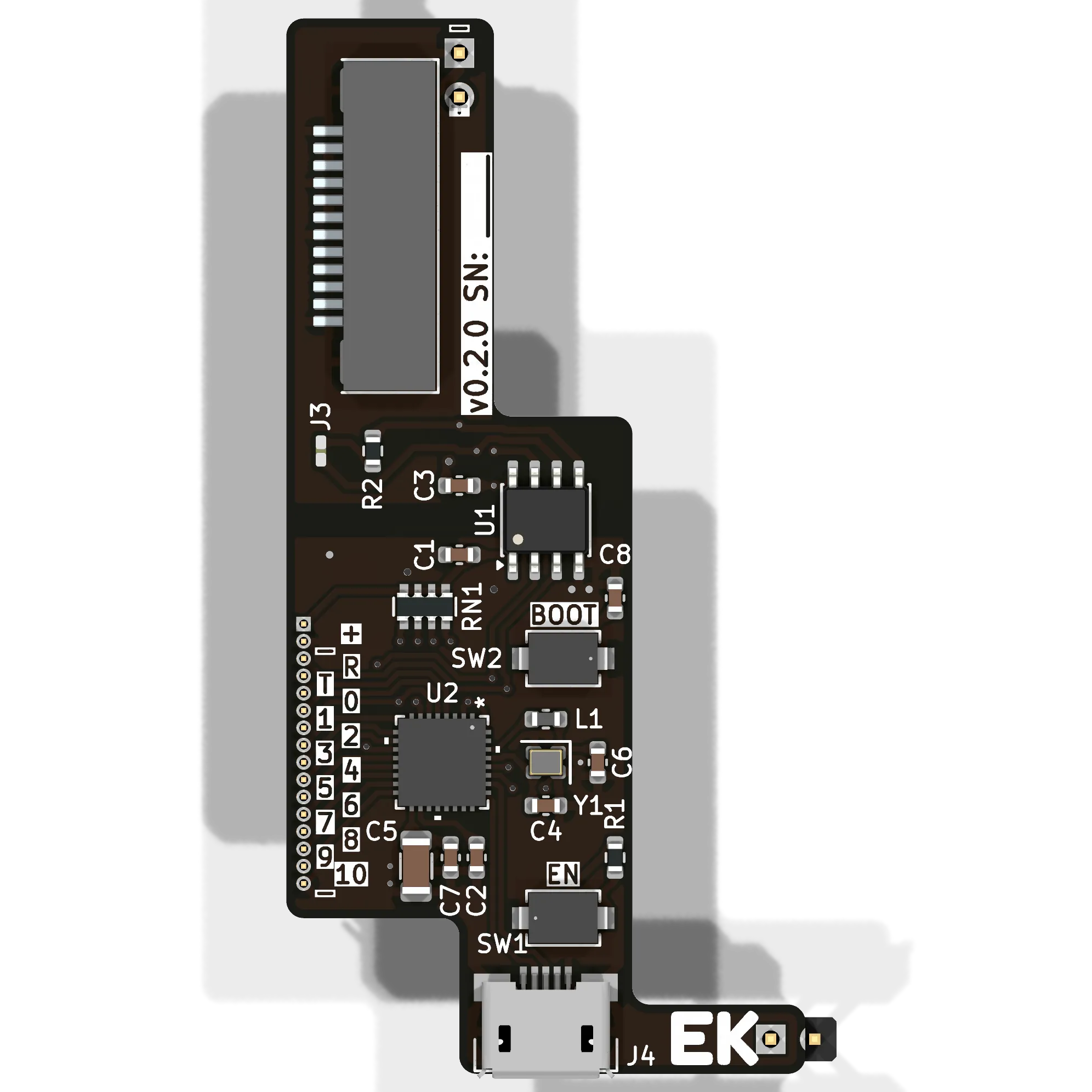 EKMC-ESP32C3 - вид сверху