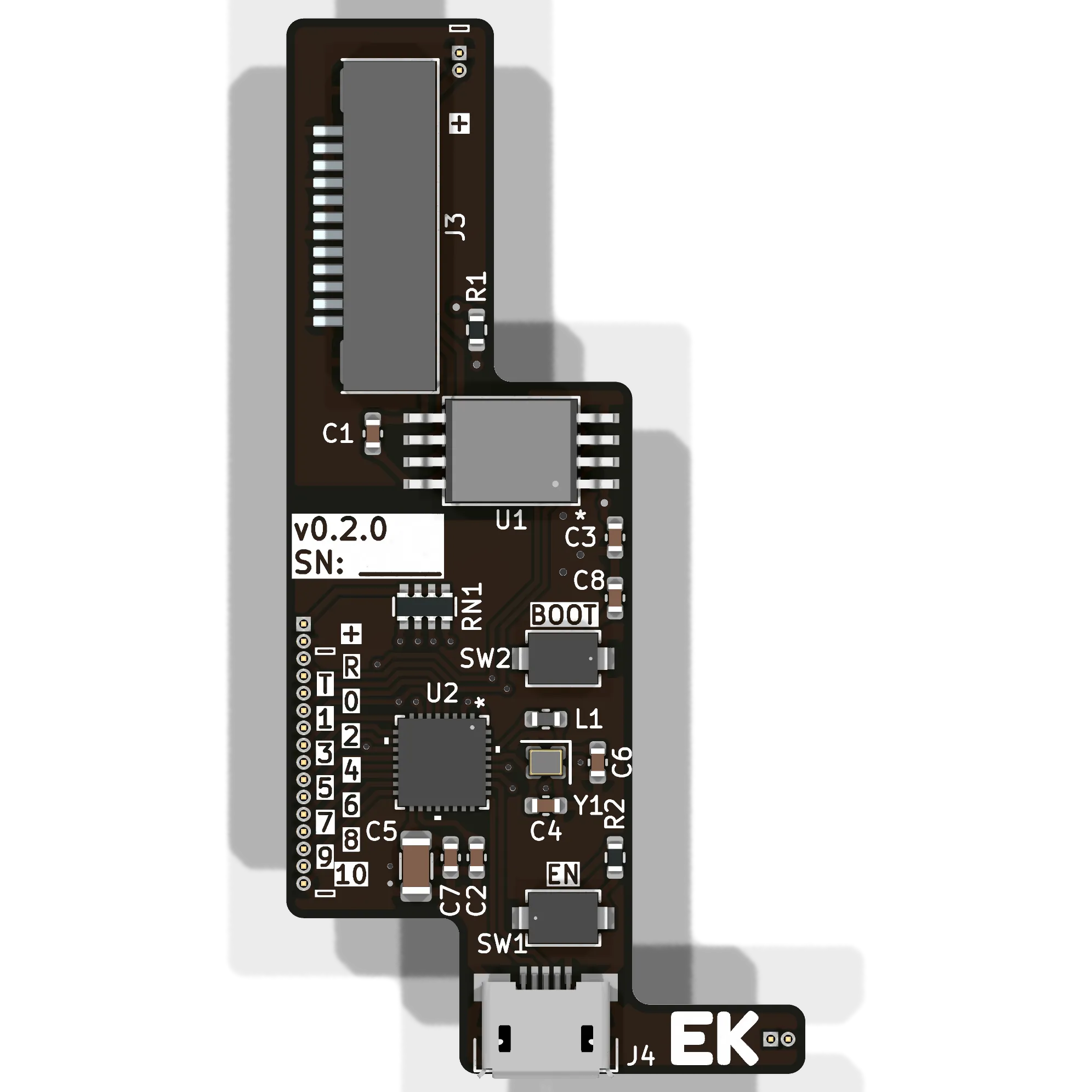 EKMC-ESP32C3 - вид сверху