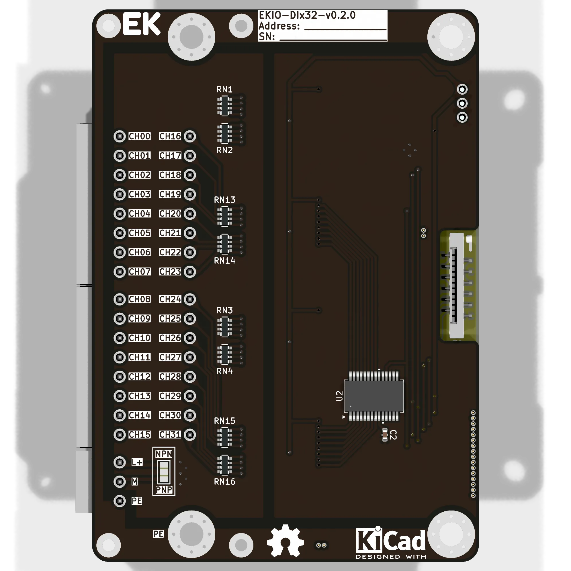 EKIO-DIx32 - вид снизу