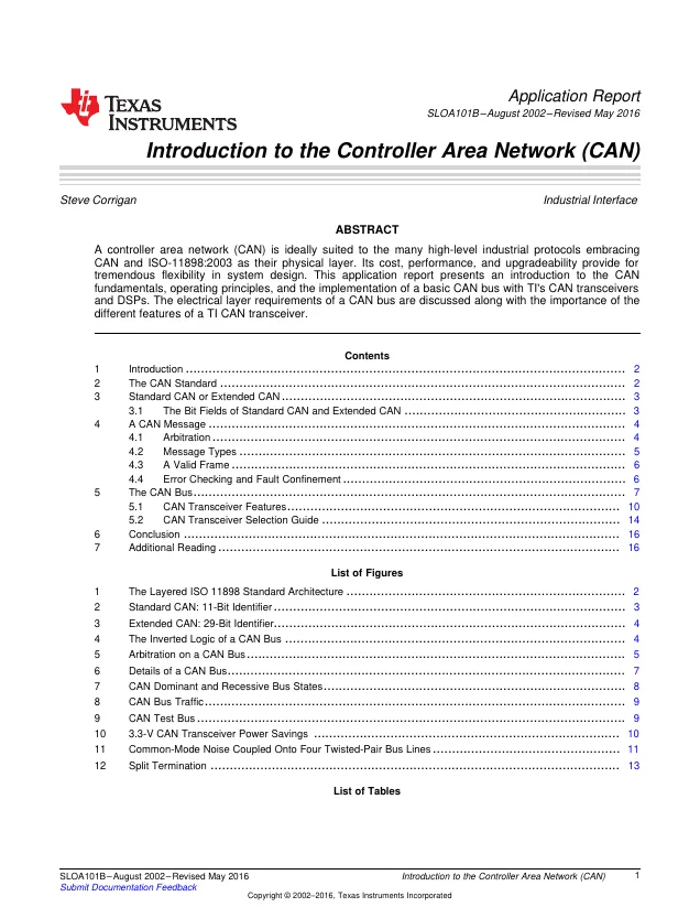 Обложка статьи Introduction to the Controller Area Network (CAN)